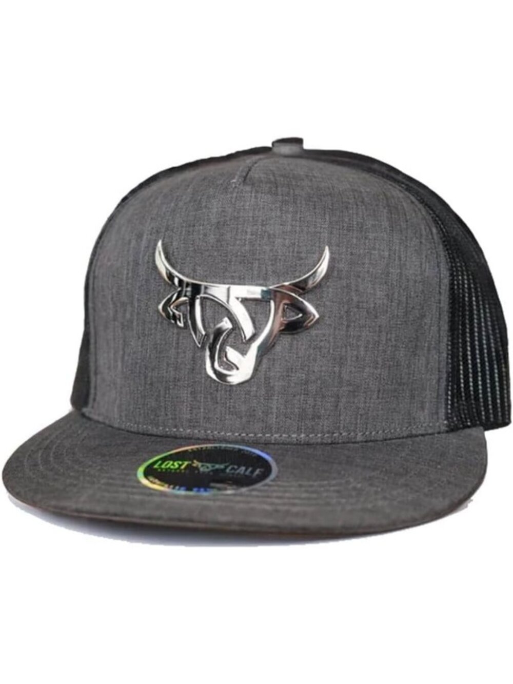 Stylish Gray Black 3D Logo Cap - Trendy Unisex Hat for Casual Wear